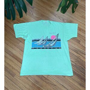 Vintage 80s 90s XL Virginia Beach Sailing Screen Stars Single Stitch T-Shirt USA